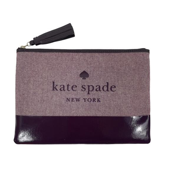 Kate Spade Large Tassel Zip Pouch Clutch Bag Purse Red - Picture 2 of 9